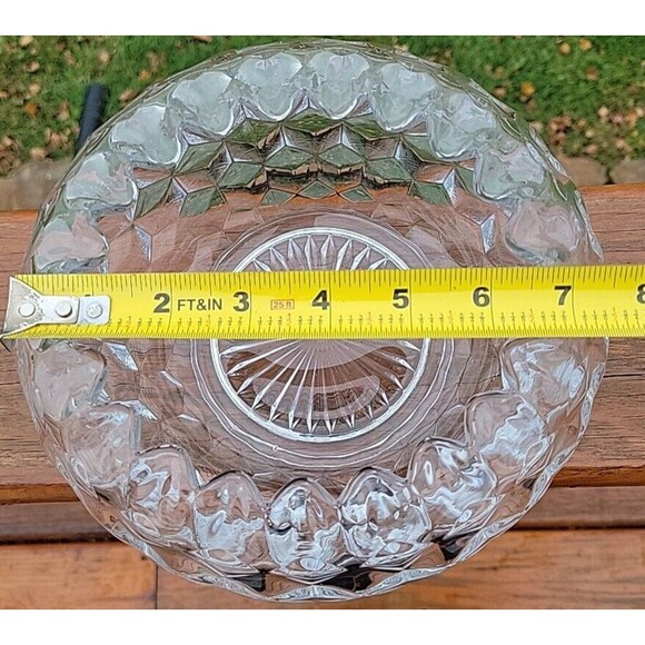Vintage Fostoria American Glass Crystal Cupped & Footed 7-1/2 Inch Bowl - Picture 4 of 12